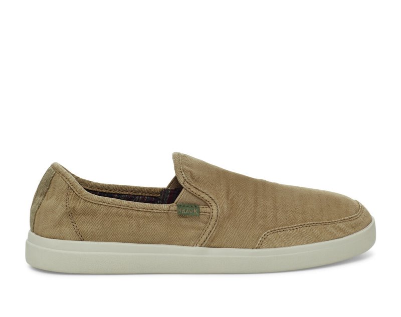 Férfi Sidewalk Surfers - Sanuk Vagabond Slip-On Sneaker Wash Vegan - Sanuk Khaki Cipő LRHZBE376